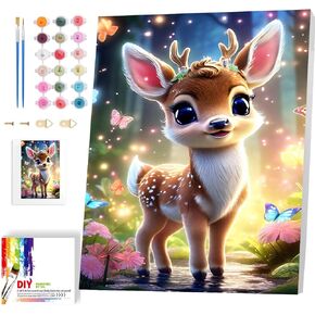 Arttoplus Highland Cow Paint by Number for Kids with Frame- Animals Painting by Numbers for Kids, Cute Framed Paint by Numbers for Gift Home Wall Decor 8x12 Inch