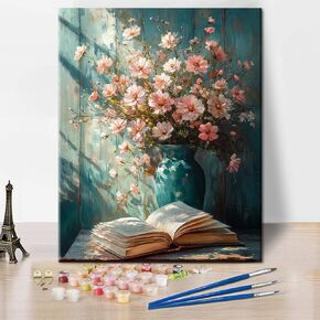 TUMOVO Paint by Number for Adults Dog Painting by Numbers Adult Paint by Number Kits on Canvas The Little Dog Catching Butterflies Paint by Numbers DIY Adults' Paint-by-Number Kits, 16 x20 Inch