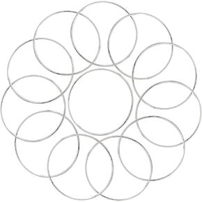Framendino, 12 Pack 4 Inch Metal Rings Hoops Silver Dream Catchers Ring for DIY Crafts