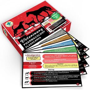 Veterinary Pharmacology Flashcards - Top 50 Drugs for Dogs, Cats, and Horses