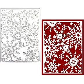 Christmas Snowflake Frame Metal Die Cuts,Snow Flower Cutting Dies Cut Stencils for DIY Scrapbooking Album Decorative Embossing Paper Dies for Card Making (Snowflake Frame 5" L x 3.74" W)