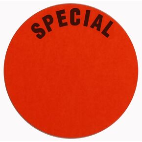Special Stickers, 1.5" Round, Fluorescent Red, 1000