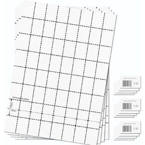 OfficeGear Shelf Edge Barcode Price Ticket Labels 64-up [25 Sheets - 1600 Pack] 37x26mm Custom Printable A4 Card Micro Perforated Non-Adhesive Merchandise Tag with Free Downloadable Design Template