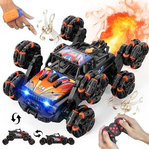8WD Gesture Sensing Stunt Rc Cars,Toys for Ages 8-13 Remote Control Climbing Car,2.4Ghz Hand Controlled Rc Car with Spray 360 Rotation for 8 9 10 11 12 Year Old Boys Girls Christmas Birthday Gift