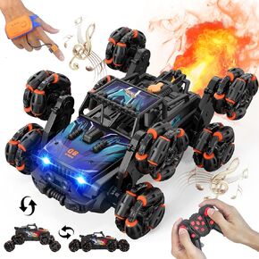 8wd إيماءة الاستشعار حيلة سيارات الصليب الأحمر، ولعب للأعمار 8-13 سيارة تسلق التحكم عن بعد، 2.4 جيجا هرتز اليد التي تسيطر عليها سيارة الصليب الأحمر مع رذاذ 360 دوران ل 8 9 10 11 12 سنة بنين بنات عيد ميلاد هدية عيد ميلاد