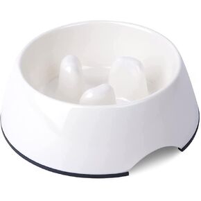 SUPERDESIGN Slow Feeder Dog Bowl Cat Bowl 1/2 Cup Slow Feeding Dog Bowl for Small Medium Breed Anti Gulping Healthy Eating Interactive Bloat Stop Alternative Non Slip Puzzle Dog Food Bowl, White