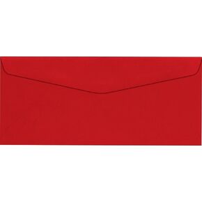 LUXPaper #10 Commercial Flap Business Envelopes | 4 1/8" x 9 1/2" | Holiday Red | 60lb. Text | 50 Qty
