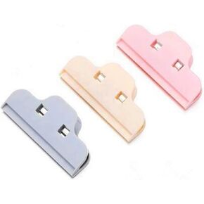 3-Pack Large DIY Sealing Clamp Diamond Painting Tools Clips for Diamond Painting Light Box Pad Painting Accessories Cross Stitch Tool Food Snack Storage Seal Food Clips(Beige,Pink,Grey)