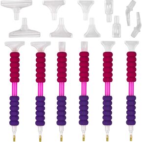 AUEAR, 6 Pack 5D Art Pen with Replacement Tips Kits Tool for Craft