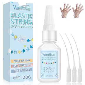 Bracelet String Professional Elastic String Kont Fixing Drip, Clear Bracelet Glue, Keep Stretchy String Stay Tied for Jewelry Making Supplies, Clay Beads Bracelets, 30g*2