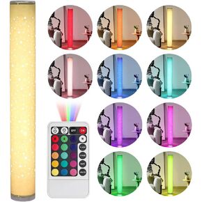 41 inch RGBW Remote Control Color Column Floor lamp, Flannel Laminated Transparent PVC Column Floor lamp, Suitable for Bedroom, Birthday, Christmas, Party, Wedding Decoration