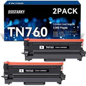 TN760 Toner for Brother Printer Compatible Replacement for Brother TN-760 TN730 TN-730 for MFC-L2710DW DCP-L2550DW MFC-L2750DW HL-L2350DW HL-L2395DW HL-L2390DW HL-L2370DW (Black 2-Pack)