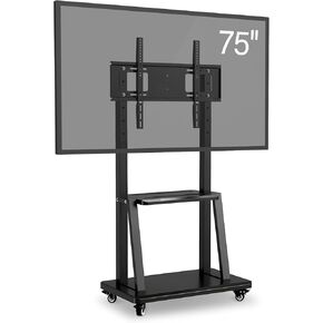 Smart Board Stand for 43-75 Inch Interactive Whiteboard, Mobile Stand with 4 Lockable Wheels, Height Adjustable,Design for Classroom Home Office