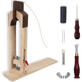 L LESTAVEN Leather Stitching Pony Horse Clamp with Large Eye Sewing Needles and Nail Files for Leather Stitching Handcraft
