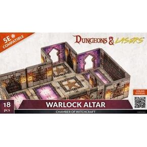 الزنزانات والليزر: Warlock Altar - تصميم معياري مكون من 18 قطعة - لعبة RPG Terrain لألعاب الطاولة المتوافقة مع DND و5E - غير مطلية وغير مجمعة - للأعمار من 14 عامًا فما فوق