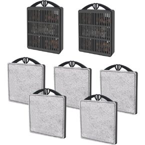 Turtle Tank Filter 8W 560L/H Adjustable Water Flow, Aquarium Filter for Low Water Level Tank, Turtle Filter Quiet Waterfall Fish Tank Filter for 10-30 GAL. (Black)