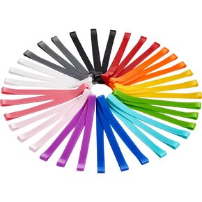 Fabbay 36 قطعة من الأربطة المطاطية السيليكون مقاس 5.5 بوصة، أربطة مطاطية للكتب المرنة، أربطة سيليكون قابلة للتمدد، أربطة تغليف مطاطية لأجهزة الكمبيوتر المحمول، والفن، وفخاخ السلطعون، وممارسة الرياضة، والطبخ (لون قوس قزح)