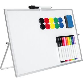 Mr. Pen- Small Dry Erase Board with Stand, 12.5"x16.5", 10 Markers, 10 Magnets and 1 Eraser, Double-Sided Kids White Board Dry Erase Board for Desk Dry Erase Board, Kids Dry Erase Board Kids