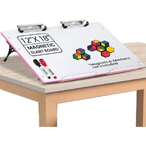 Slant Board for Writing - Adjustable, Portable Workstation with Magnetic Whiteboard and 22° Angle for Optimal Writing & Reading - Ergonomic Desk Accessory for Teachers & Students - Blue