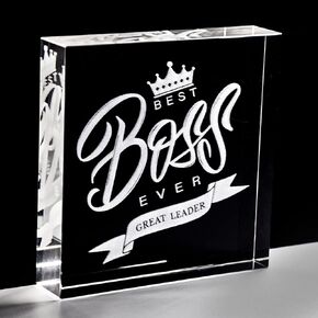 Boss Gifts for Man Crystal Paperweight Keepsake to Leader for Boss Day,Birthday,Christmas,Holiday