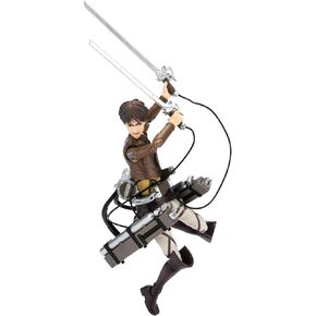 Total Anime Eren Jaeger - 6.5-Inch Scale Figure with Swappable Faceplates, Alternate Hands, and Weapon