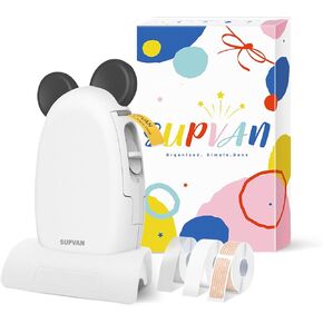 SUPVAN E10 Label Makers Gift Package Mini Bluetooth Label Printer Wireless Labeler Label Maker Machine with Tape Multiple Templates Available Labelmaker for Office Home Kitchen Organization White