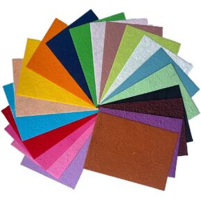 Handmade A4 Thick Natural Fiber MulberryTree Mulberry Paper Sheets, Painting, Writing Handmade Paper, Decorative Paper, Card Making Paper DIY Craft, 20pcs (Variety Textured Paper Patterns)