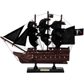 Handcrafted Nautical Decor Wooden Blackbeards Queen Annes Revenge Black Sails Model Pirate Ship 12"
