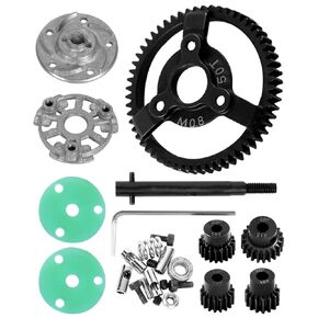 54T Metal Slipper Clutch Spur Gear Upgrades Part for 1/10 Slash 2WD VXL, ARRCat Metal 54T 0.8 Module Spur Gear Differential Gear and 21T 19T 17T 15T Pinions Gear Set