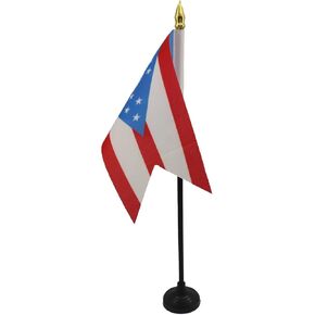 Ohio Table Flag 4'' x 6'' - US state of Ohio Desk Flag 15 x 10 cm - golden spear top - AZ FLAG
