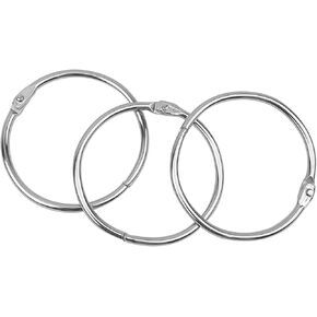 2 Inch (50 Pack) Loose Leaf Binder Rings, Nickel Plated Steel Binder Rings,Keychain Key Rings, Metal Book Rings,Silver, for School, Home, or Office