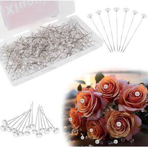 Bouquet Pins,180 Pcs Diamond Pins for Bouquets,2.1''Corsage Pins,Clear Floral Pins for Wedding Bridal Hair Accessories Jewelry Decoration DIY Craft Sewing (180)