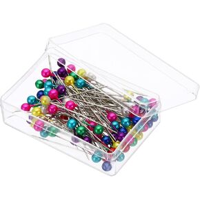 PATIKIL Sewing Pins, 500 Pcs 1.5 Inch Straight Pin with Plastic Pearlized Ball Head for Fabric, Decorative, Jewelry DIY, Craft and Sewing Project, Red