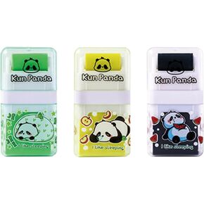 3 Pcs Cute Panda Eraser Mechanical Eraser Cartoon Eraser for School Kids Boy Girl Women Eraser Kawaii Erasers School Office Supplies (3Pcs Panda)