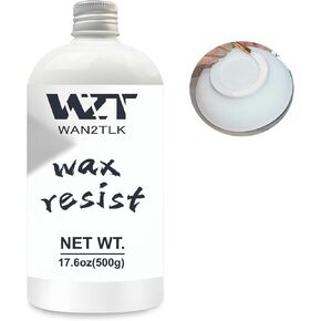 WAN2TLK Ceramic Wax Resist for Pottery Glaze, Ceramic Slip Clay, and Ceramic Glazes Preventing Glaze from Spreading to Unwanted Areas, Alternative to Latex Resist for Pottery - 500g