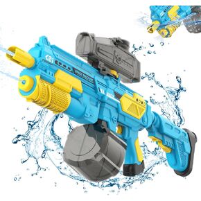 Electric Water Gun with 1350CC Large Capacity, 32FT Long Range Auto Suction Water Guns for Adults, Squirt Gun Water Blasters for Kids Adults Beach Pool Outdoor Party Water Toys Gift Blue