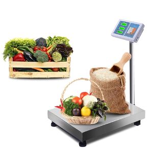 S AFSTAR 660 LBS Weight Electronic Platform Scale, Computing Digital Floor Scale w/High-Definition LCD Display, KG Switchable, AC/DC Power Supply, Heavy Duty Postal Scale for Luggage Shipping Packages