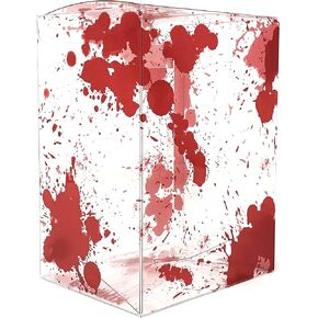 Blood Splatter Design Pop Protectors Soft Shells Acid Free Plastic Protector Case Fits 4-inch Figures Strong, Crystal Clear Case, Heavy Duty Acid Free w/Protective Film (Red, 5 Pack)