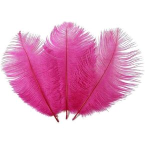 50Pcs Natural Ostrich Feathers DIY Craft Plume Feather Home Wedding Centerpieces Party Decoration Feather (Hot Pink,15-20cm/6-8inch)