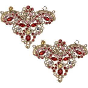 FINGERINSPIRE 2 PCS Rhinestone Applique Patches 4.9x3.8inch Purple Sew on Crystal Patch Glitter Crystal Rhinestone Patches Shoe Decoration Rhinestone Beaded Applique for Wedding Dress