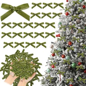 100 Pcs Mini Velvet Christmas Tree Bows Garland Decor Vintage Wreath Bow Velvet Gift Ribbon Bows for Christmas Tree Xmas Home Decor Wedding Outdoor Indoor(Royal Blue)