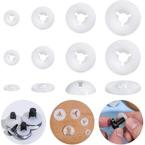 MUCUNNIA 200pcs Washers for Safety Eyes Backs 9-20mm Plastic Washers 5 Size Craft Eyes Backs Three Fork Designed Washers for Crochet Lovers Stuffed Animals Teddy Bear Christmas Decorations