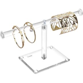 MOOCA 2 Pcs Premium Acrylic Round Jewelry Display Tree Stand - Bracelet Holder, Necklace Organizer, and Clear Jewelry Presentation