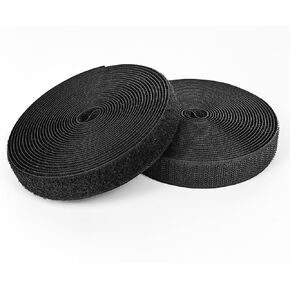 Matenf Sew On Hook and Loop Strips, 2 Inch Wide, Easy to Sew, Excellent Grip, Non-Adhesive, Interlocking Tape, Hook & Loop Tape for Clothing Sewing Crafts and DIY Projects, Each Roll 2'' x 6', Black