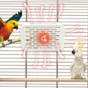 Bird Heater Warmer for Cage, Bird Heat Lamp with Lampshade and Lightless-Design, Bird Cage Heater for Parrot Cockatiel Parakeet Chick Bunny Hamsters Small Birds and Pets (4.72" L* 2.95" W)