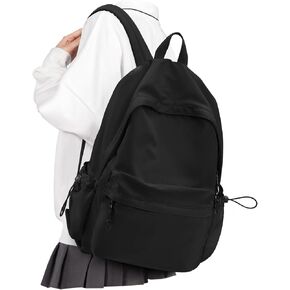 VECAVE School Backpack Black Waterproof Bookbag Casual Lightweight Travel Rucksack Daypack Backpacks for Men Women College High School Bags backpack for Boys Girls Teens