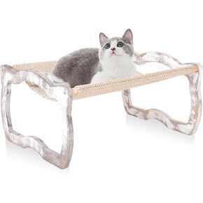 Cat Dog Hammock Bed Portable Indoor Outdoor Pet Bed Wooden Cat Hammock Couch Elevated Breathable Cat Bed Furniture Suitable for Kittens Puppies Rabbits and Small Animals,Diamond Pattern