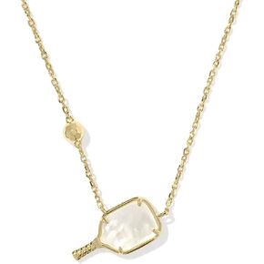 Kendra Scott Women's Pickleball Short Pendant Necklace Silver Ivory Mother of Pearl One size