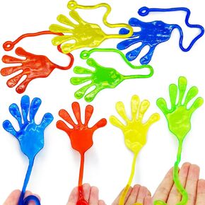 10 Pcs Large Sticky Hands Bulk Party Favors for Kids, Jumbo Stretchy Sticky Hand Toys for Classroom Prizes, Students Favors, Giant Sticky Sensory Toys for Easter Egg Fillers, Goodie Bag Stuffers