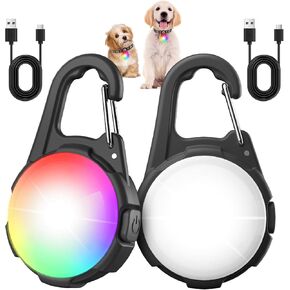 Dog Lights for Night Walking, 2 Packs LED Dog Collar Light, 4 Modes Dog Light for Dog Walking at Night,Waterproof Dog Walking Light, Rechargeable Light for Dog Collar Lights for Nighttime Clip On
